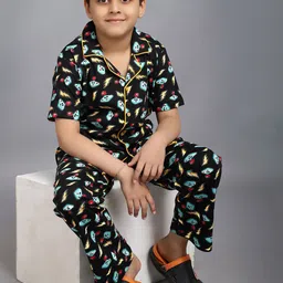 Ninos Dreams Boys Conversational Printed Pure Cotton Night Suit image 4