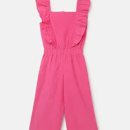 United Colors of Benetton Girls Square Neck Ruffled Cotton Basic Jumpsuit-picture-24