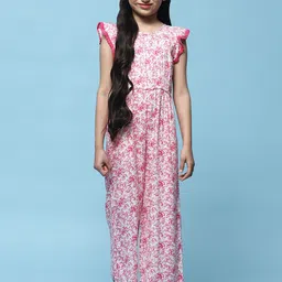 Biba Girls Printed Round Neck Sleeveless Basic Jumpsuit-image-24