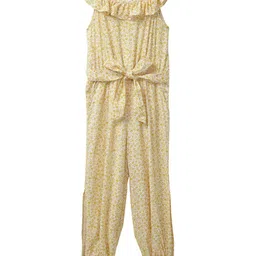 Cub McPaws Girls Yellow & White Printed Basic Jumpsuit-picture-43