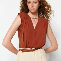 Trendyol Women V-Neck Bodysuit-image-85