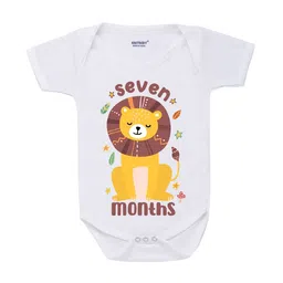 KNITROOT Infants Kids White & Yellow Printed Regular Fit Bodysuit-picture-29