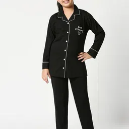 Zeyo Girls Black Solid Night suit-picture-38