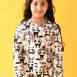 Anthrilo Girls White & Black Printed Night suit-picture-24