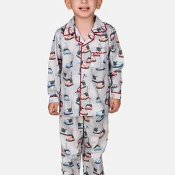 Hippodrome Kids Bumper Cars Printed Cotton Full Sleeves Night Suit-picture-26