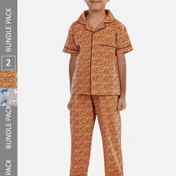 Growing Tree Kids Pack Of 2 Printed Pure Cotton Night Suit-picture-10