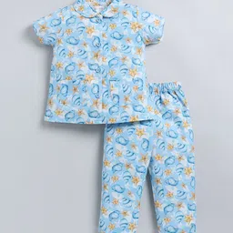 NAUTI KIDZ Girls Printed Shirt Style Night Suit-image-53