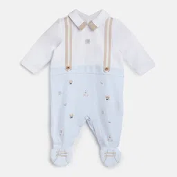 Chicco Infant Boys Printed Shirt Collar Sleepsuit-image-60