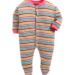The Magic Wand Kids White & Pink Striped Cotton Sleepsuit-picture-47