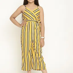 Stuffie Land Girls Striped Shoulder Straps Waist Tie-Ups Basic Jumpsuit-picture-35