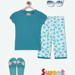 SINI MINI Girls Conversational Printed Pure Cotton Night Suit-picture-50