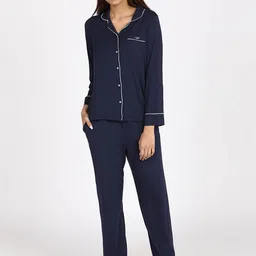 Nykd Women Modal Button Down Pyjama Set-image-40