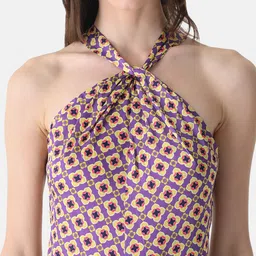 Kazo Printed Halter Neck Sleeveless Basic Jumpsuit image 5