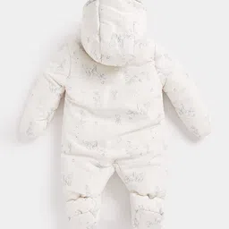 mothercare Infant Kids Graphic Printed Pure Cotton Hooded Snowsuit image 2