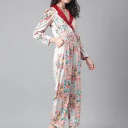 TRYMISFIT Floral Printed Cotton Basic Jumpsuit image 3