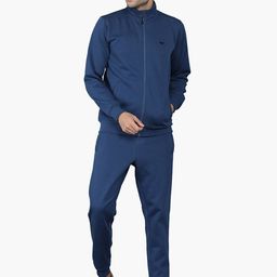 Wildcraft Men Navy Blue Brand Logo Print Ribbed Collar Relaxed-Fit Tracksuit-picture-36