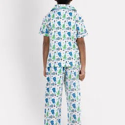 Growing Tree Boys Pack Of 2 Conversational Printed Pure Cotton Night suit image 4