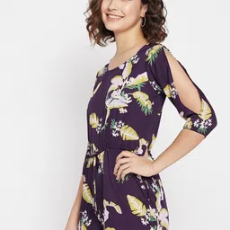 PURYS Purple Printed Jumpsuit image 5