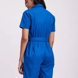 FableStreet Shirt Collar Linen Playsuit image 4