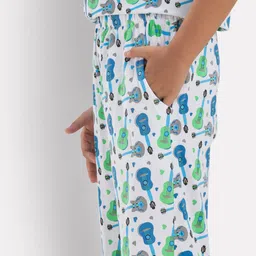 Growing Tree Boys Pack Of 2 Conversational Printed Pure Cotton Night suit image 3