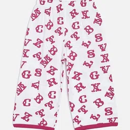 SINI MINI Girls Typography Printed Pure Cotton Night Suit image 4