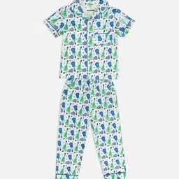Growing Tree Boys Pack Of 2 Conversational Printed Pure Cotton Night suit image 5