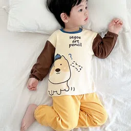 StyleCast x Revolte Yellow Kids Printed Cotton Sleepsuit image 4