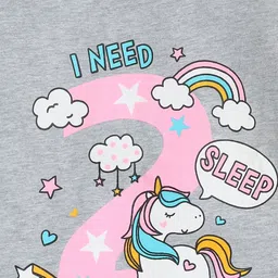 Lazy Shark Girls Printed Night suit image 4