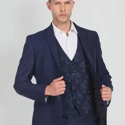 Arrow Men Single Breasted Slim Fit 3-Peice Formal Suit image 4