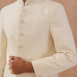 KALPRAAG Self Design Single Breasted Bandhgala image 3