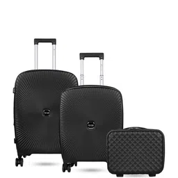 Polo Class Set Of 2 Black Textured Hard-Sided Trolley Suitcases image 1