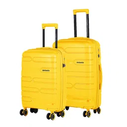 Nasher Miles Set Of 2 Yellow Textured Hard-Sided Trolley Suitcase image 2