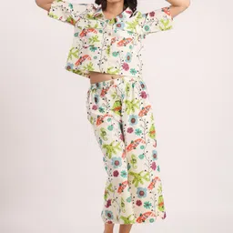 SANSKRUTIHOMES Geometric Printed Shirt With Pyjamas image 1