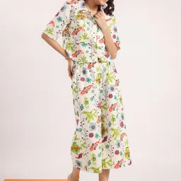 SANSKRUTIHOMES Geometric Printed Shirt With Pyjamas image 3