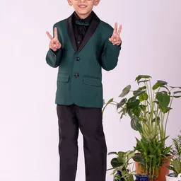 VASTRAMAY Boys Slim Fit Shawl Collar Single-Breasted Four-Piece Party Suit image 2