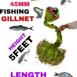 mondal store 2 Finger 45mm Nylon Gillnet with Terracotta Sinker 5x50ft Fishing Net-picture-11