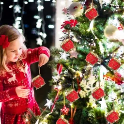 tashvik Velvet Mini Drum Christmas Tree Ornaments Hanging Set Xmas Tree Hanging Ornaments Pack of 12 image 5