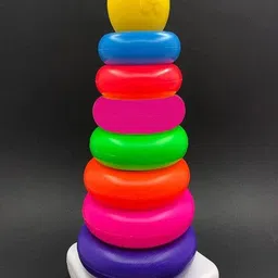 vrux 7 Stacking Rings, Brilliant Basics Rock-a-Stack, Multi Color | Kids Learning, Stacking, Colors, Shapes, Designs-picture-42