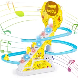 zyqora Duck Slide Toy Set, Automatic Stair-Climbing Race Track Set Lights & Musical-34-picture-26