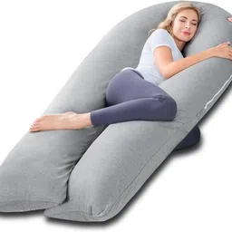 foodie puppies Polyester Fibre Pregnancy Pillow Pack of 1 Nature U Shape Maternity Sleeping Long Pillow for Pregnant Lady Full Body Support image 5