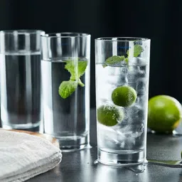 verphx (Pack of 6) Stylish Clear Transparent Multipurpose Drinking Glass | Transparent Long Glass | Highball Glasses | Juice Glass | Plaza Tumbler Glass Set Water/Juice Glass image 3