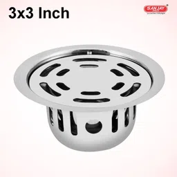 sanjay chilly Floor Stainless Steel Push Down Strainer-picture-17