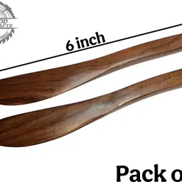 mi wood handicrafts Wooden Butter Knife 6 Inch Pack of 2 Wooden Butter Spreader Set image 4