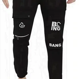 trending mindsart Men Self Design Black Track Pants image 1