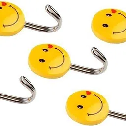 homiee Self Adhesive Smiley Wall Hook (Pack of 2) (5 hooks in each packet) Hook 1-picture-31