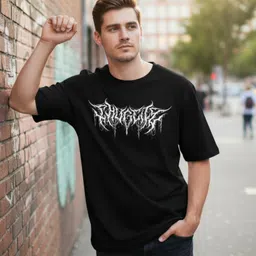 sixteenlines Men Printed Round Neck Polycotton Black T-Shirt-picture-36