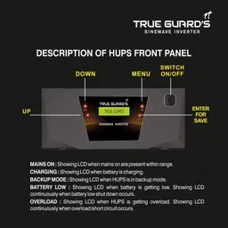 trueguards BumbleBEE TGSW1200 Inverter for Home, Office, Shops | 36 Months Warranty | Pure Sine Wave Inverter image 2