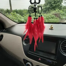 dharmiken Car Hanging Catcher Trishul Handmade Hangings for Positivity Feather Windchime image 4