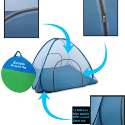 zonola Double Bed Mosquito Net High Quality Two Side Zipper With Cotton Base Polyester Washable Adults Mosquito Net image 3