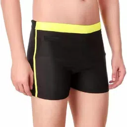 Solid Men Black, Yellow Swimsuit-image-0
